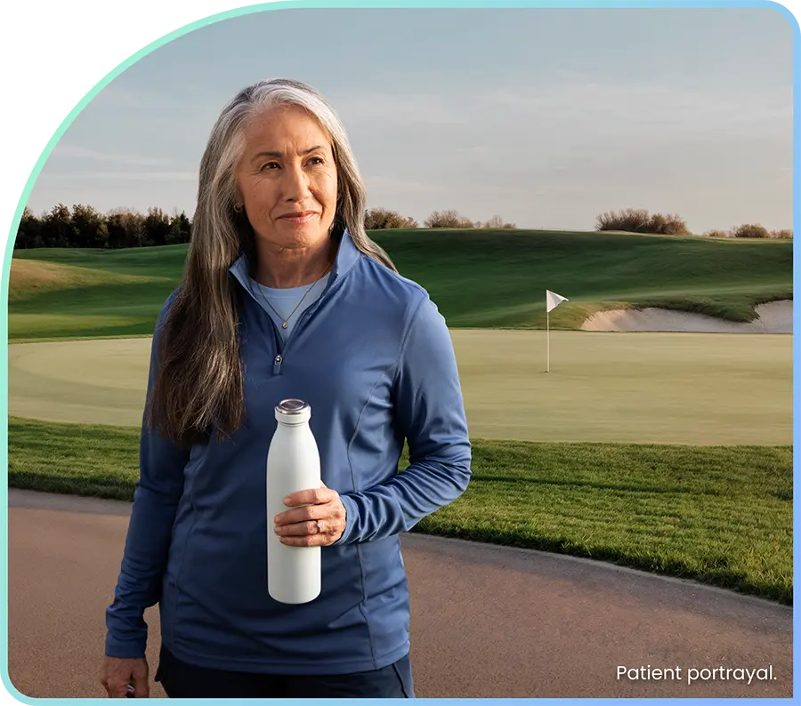 woman with water bottle.
